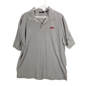 Razorbacks Shirt Mens XXL Gray Ashworth Polo Embroidered logo Arkansas Preppy